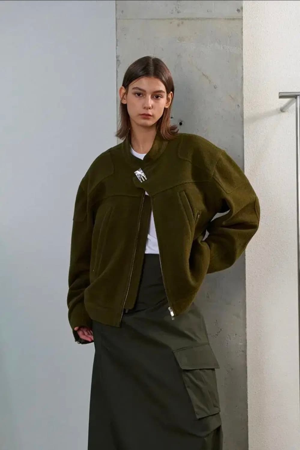 yiyae 바이커 울 자켓 L 상품이미지1