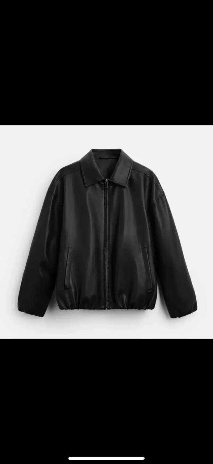 자라 페이크 레더 자켓 가죽자켓 파사드패턴 던스트 유라고XL 상품이미지1