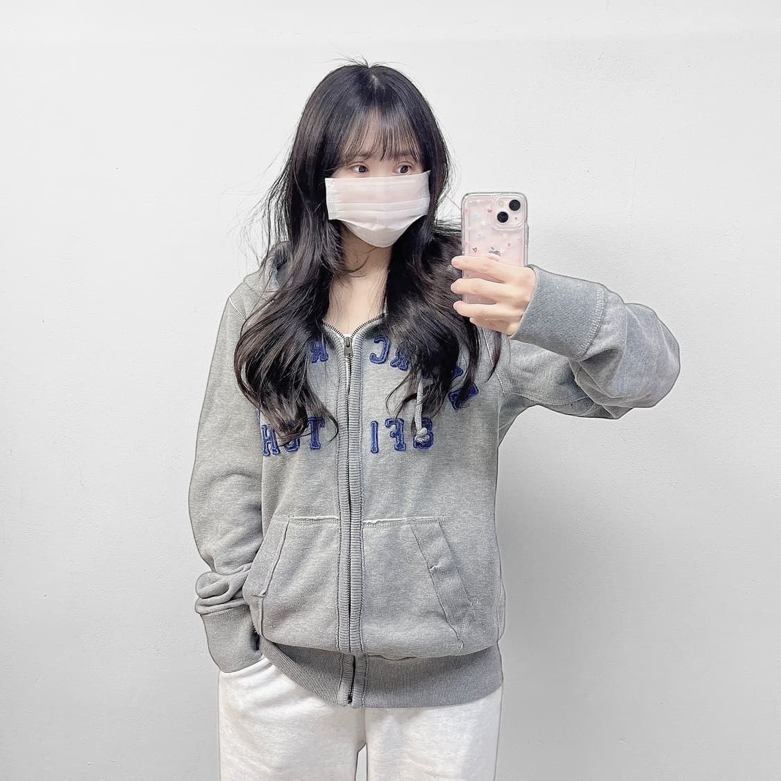 아베크롬비 아치 로고 후드집업 그레이 상품이미지1