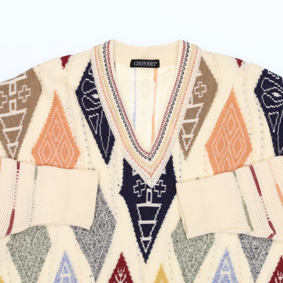 [OS] CHOVERT 빈티지 올드스쿨 아가일 패던 니트 N7054 상품이미지3