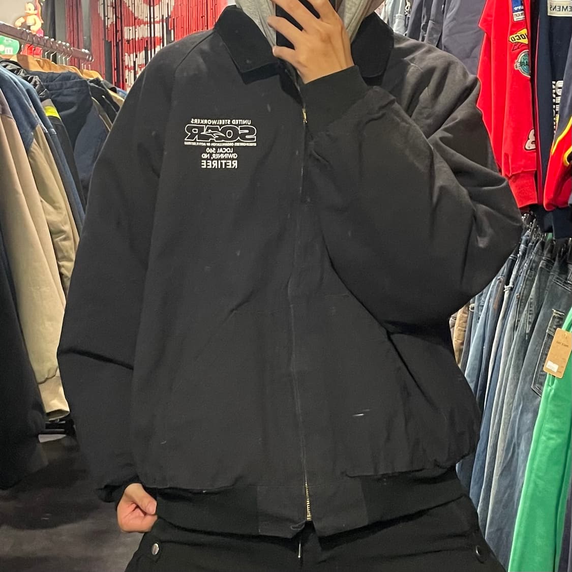 [IM] Vtg 빈티지 카라 블랙 워크자켓 상품이미지2