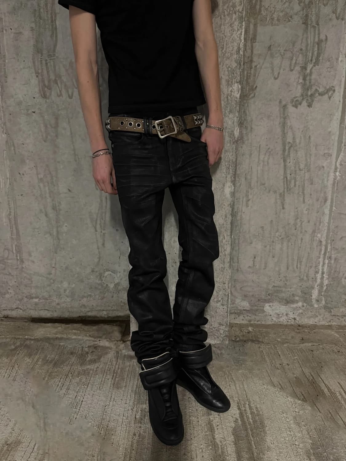 Oil Spill Straight Leg Denim  S 상품이미지2