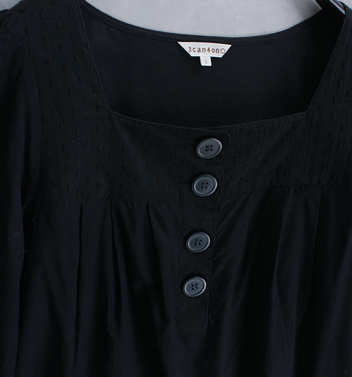 3can4on black cotton top _ S4932 상품이미지4