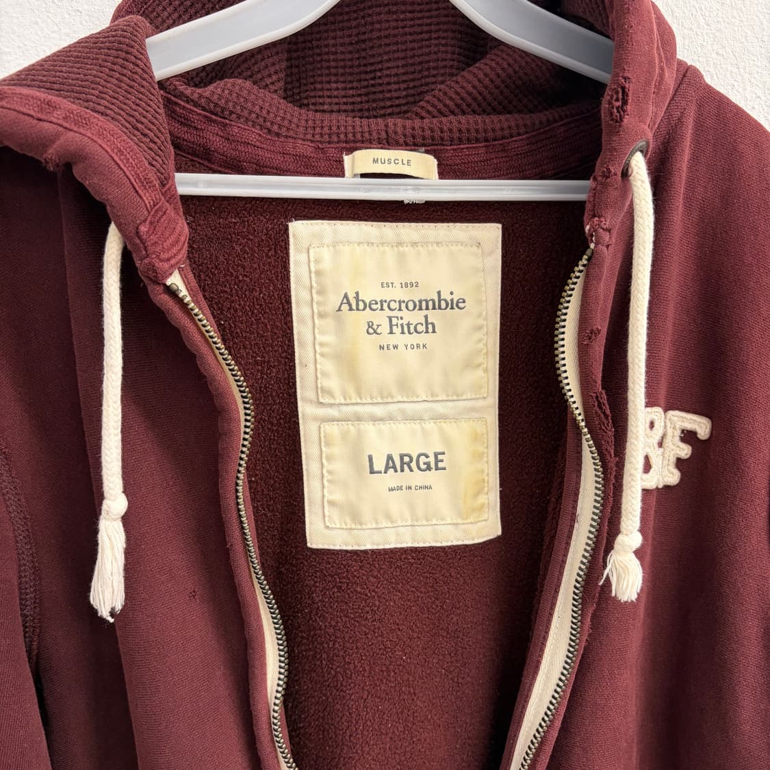 Y2k 아베크롬비 버건디 후드집업(L) 상품이미지5