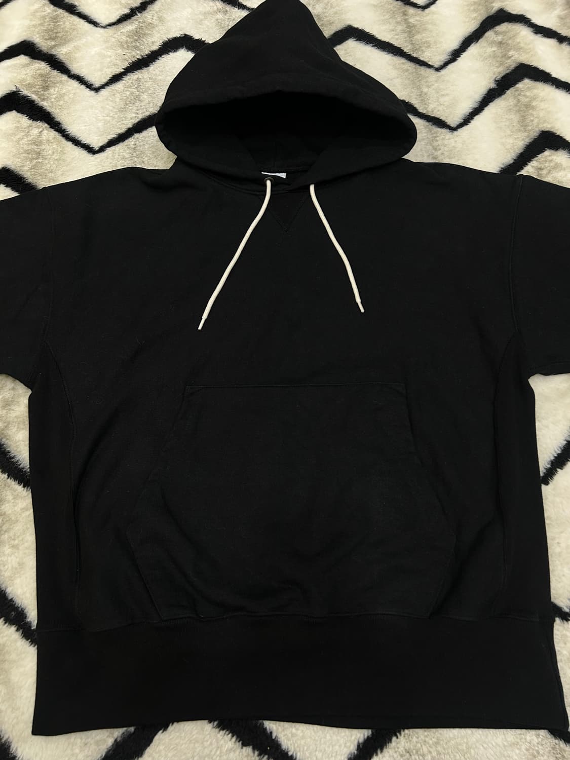 [L]아웃스탠딩 리버스위브 헤비 코튼 후드/블랙 상품이미지3