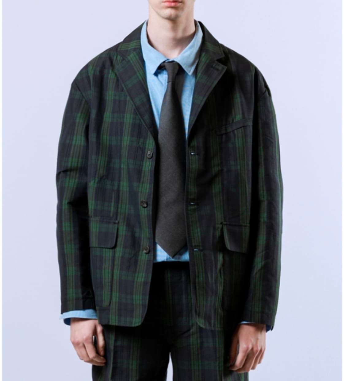 105 DIMITRI BLACK 디미트리블랙 시어서커 블랙와치 자켓 상품이미지1