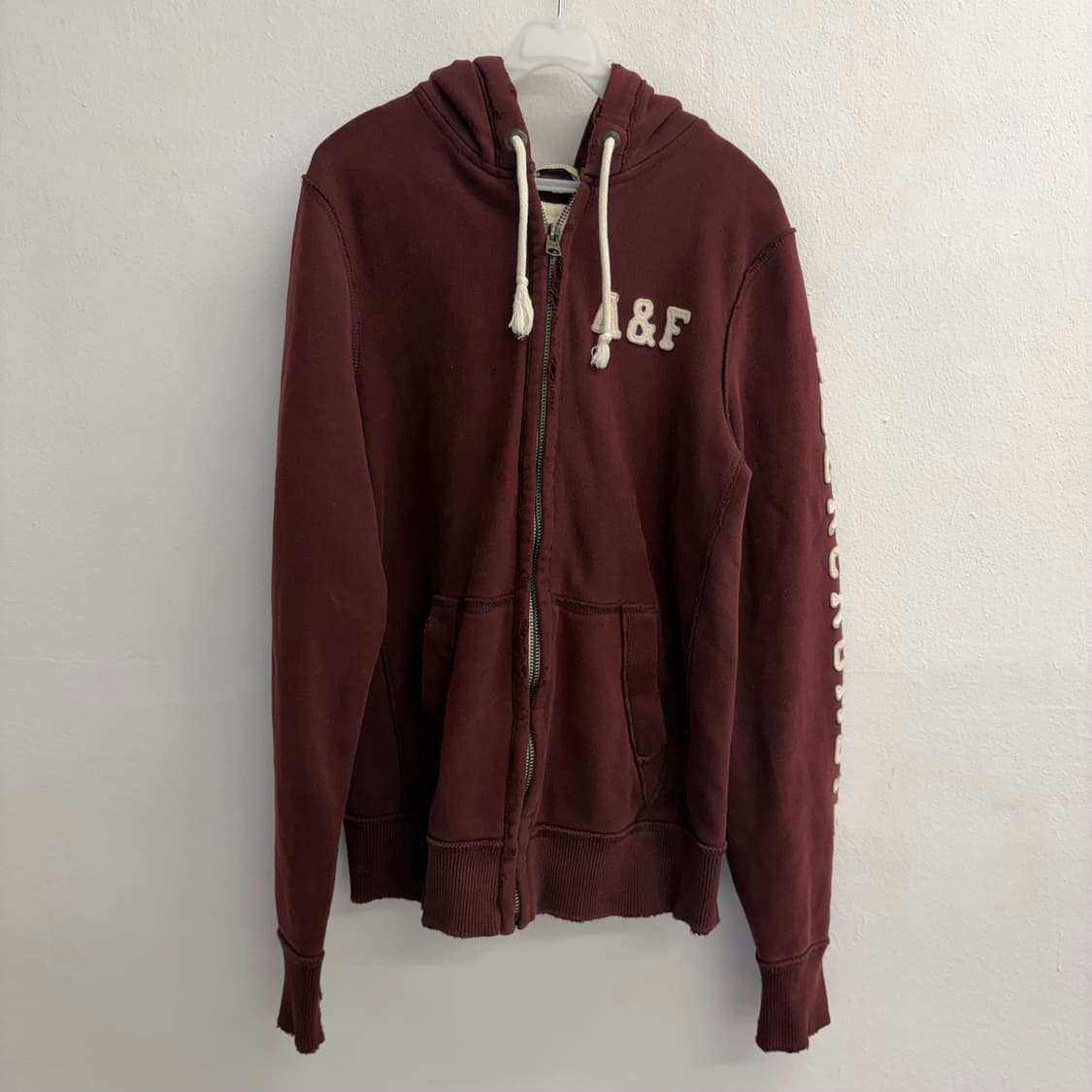 Y2k 아베크롬비 버건디 후드집업(L) 상품이미지1