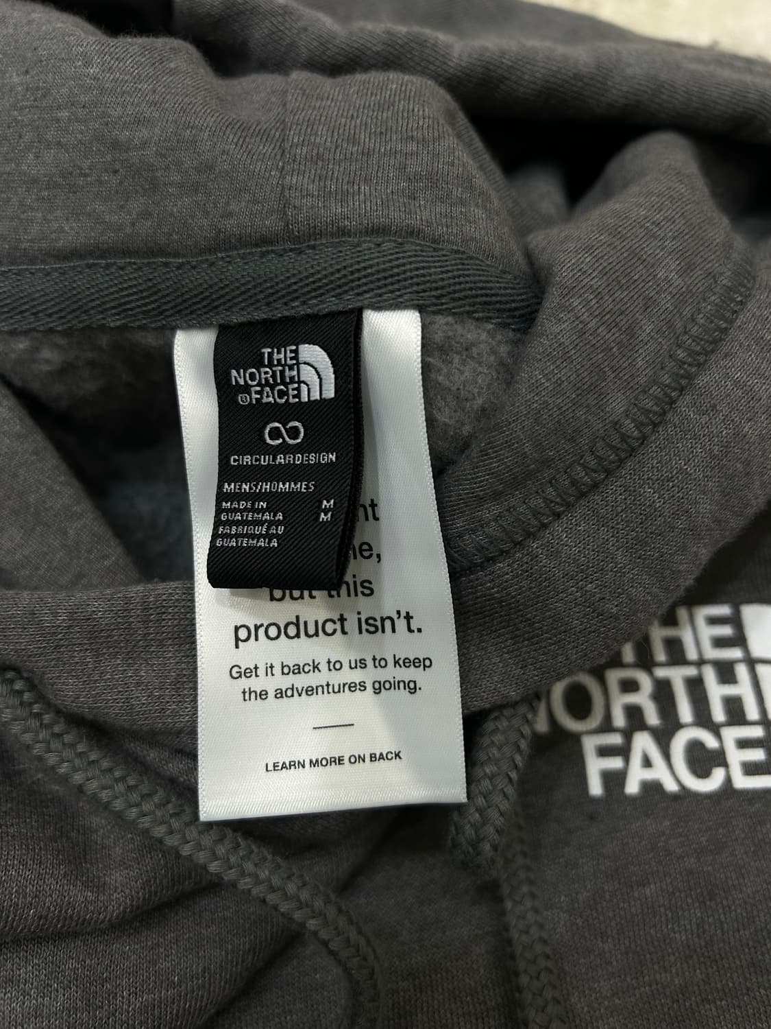 [한국L]노스페이스 빅로고 후드/그레이/기모 상품이미지5