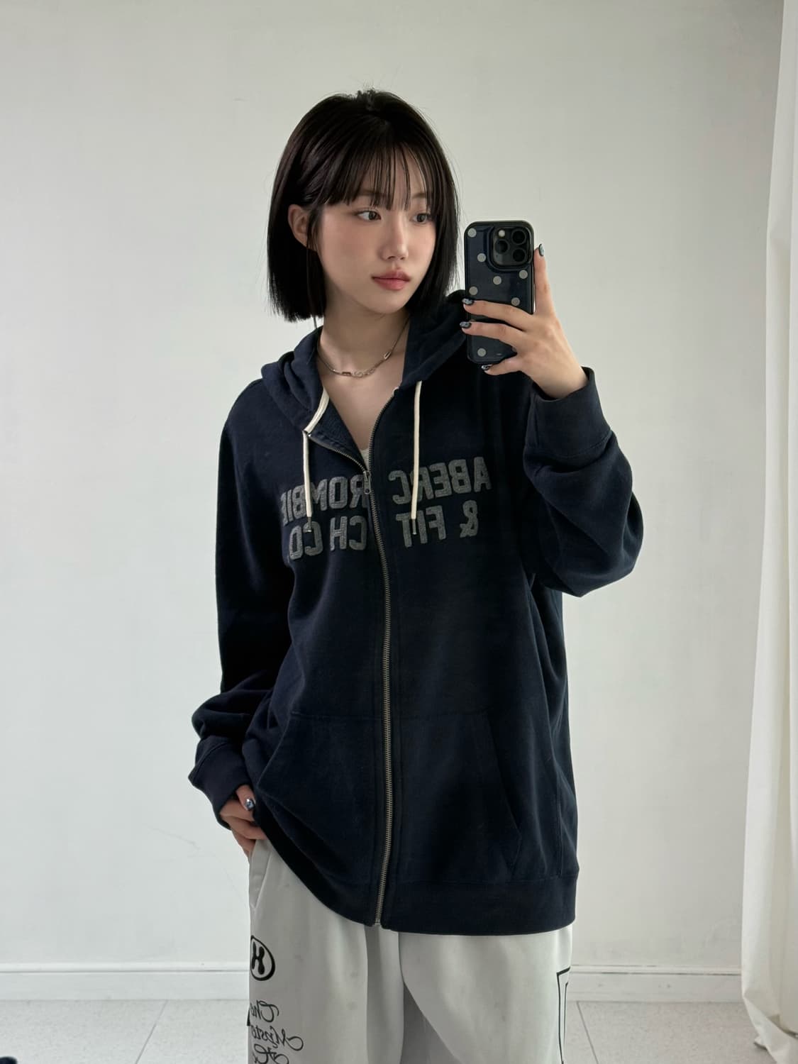 아베크롬비 네이비 니트 후드집업 상품이미지4