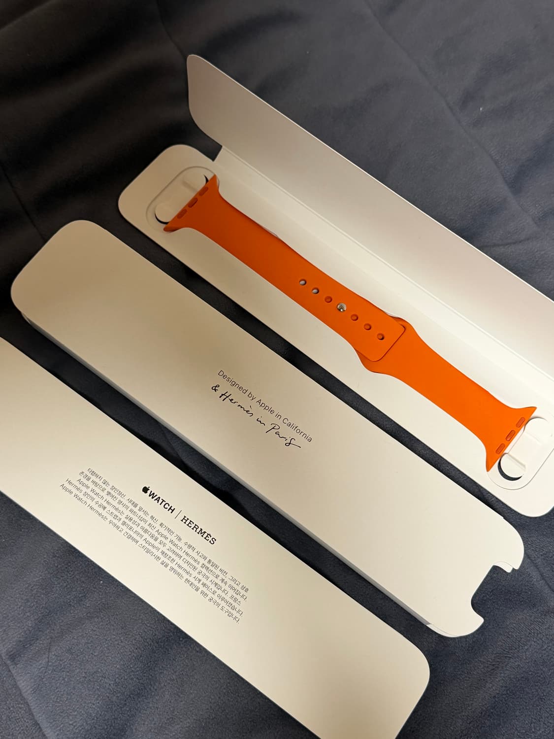 (정품)애플워치 에르메스 실리콘 스트랩 오랑쥬 (44-49mm용) 상품이미지1