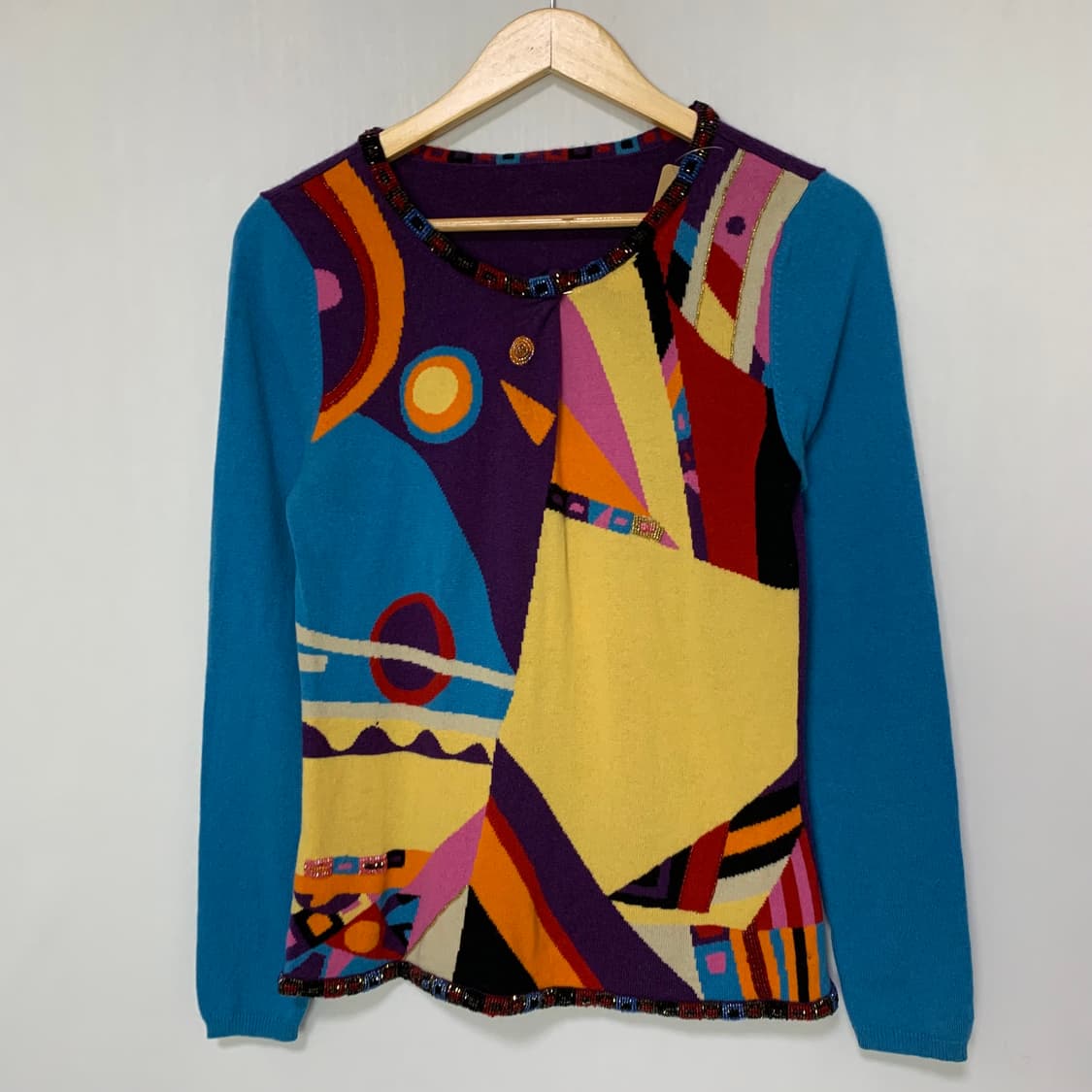 캐시미어 100 빈티지 앤틱 유니크 패턴 여성 니트 상품이미지2