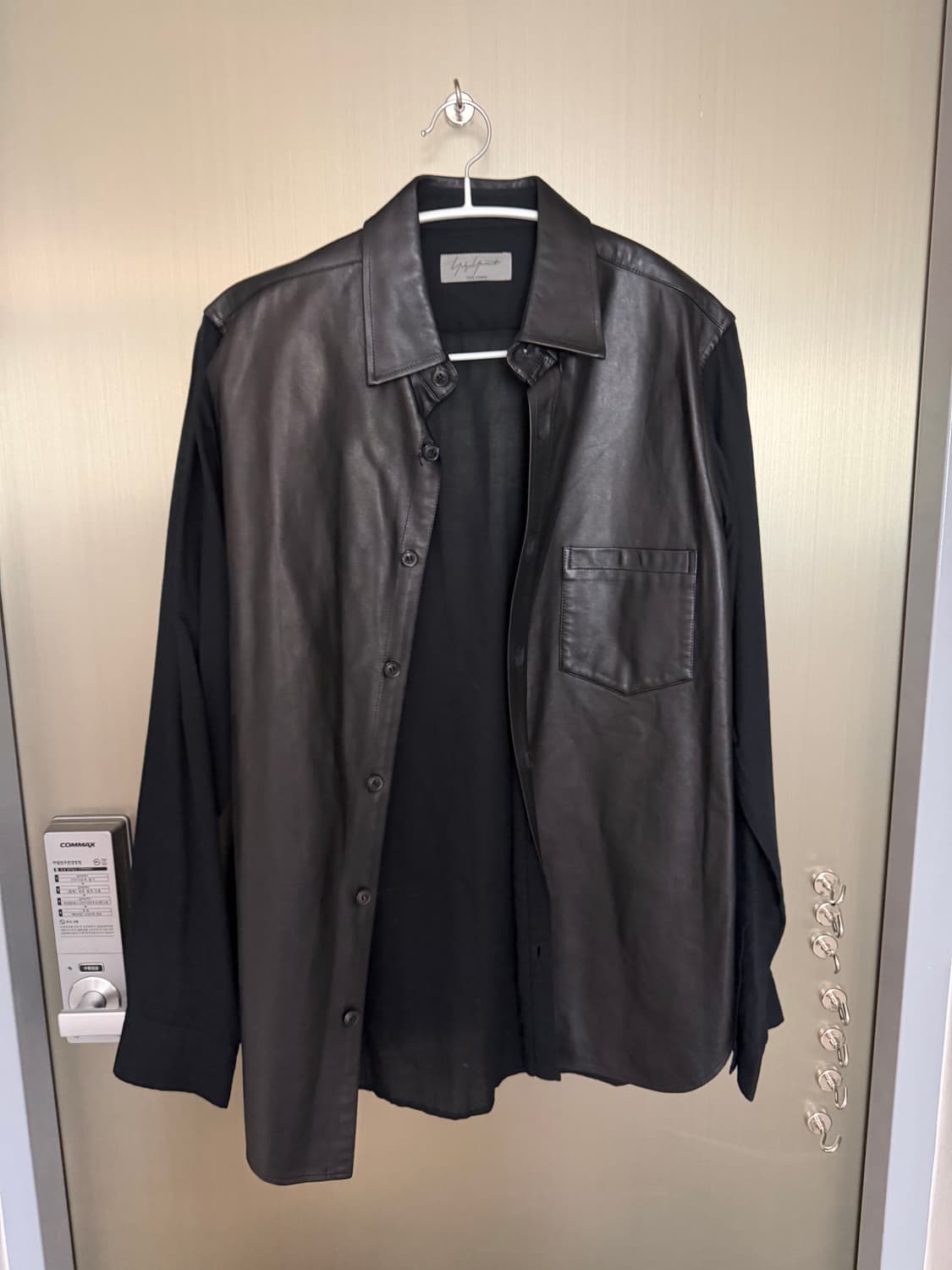 Y's 와이즈 블랙 가죽 셔츠 상품이미지1