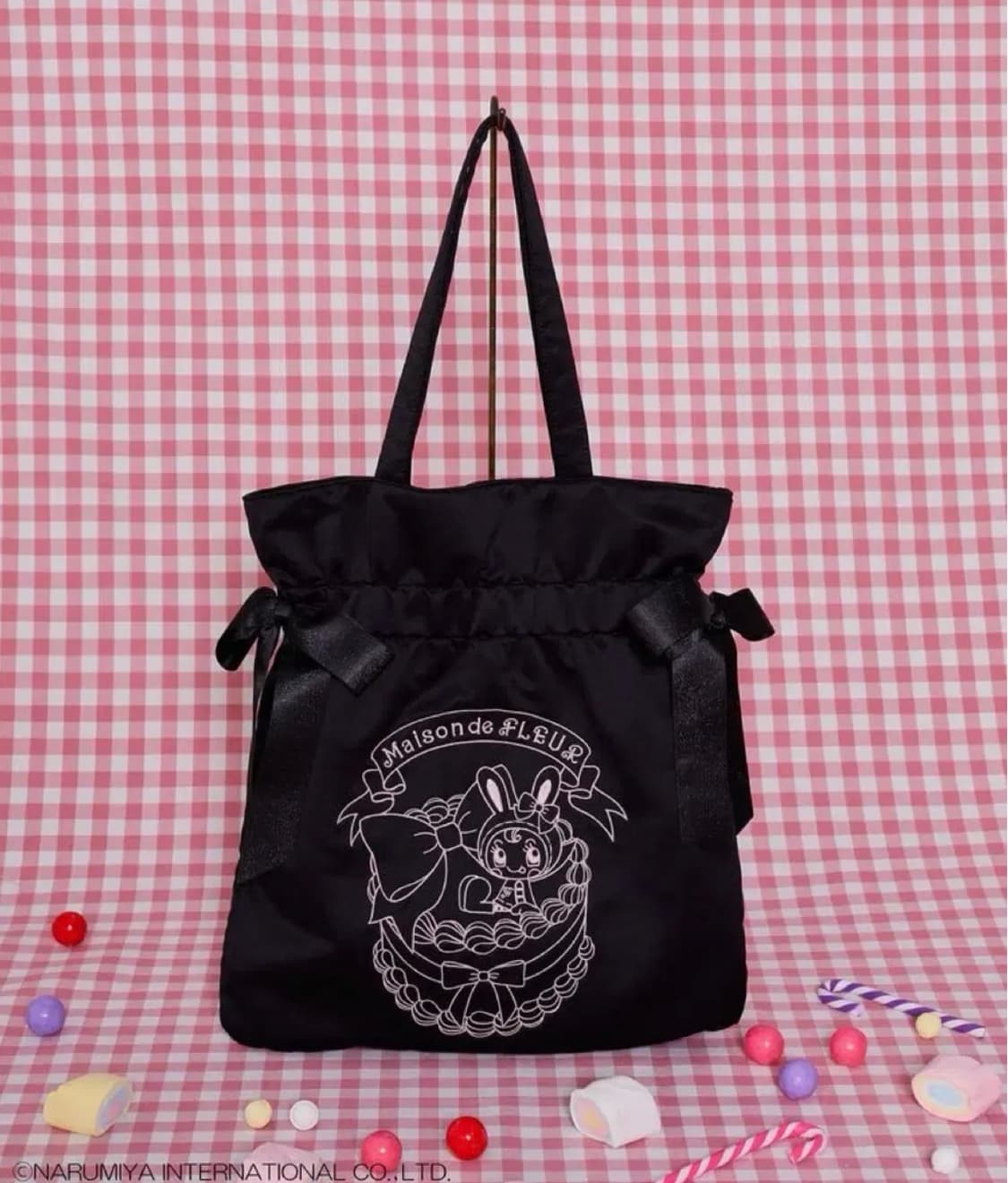 메종드플뢰르 메조피아노 토트백  블랙 양산형 지뢰계 스나계 상품이미지2