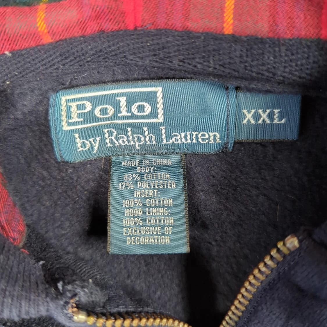 폴로 랄프로렌 빅포니 체크패턴 후드집업 네이비 상품이미지7