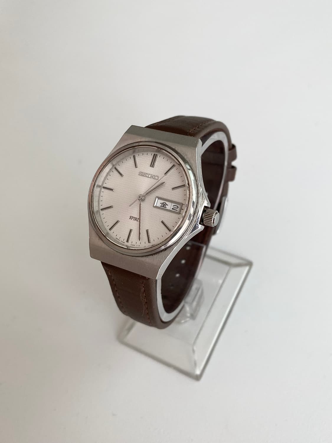 Seiko 세이코 쿼츠 데이데이트 브라운 레더 상품이미지2