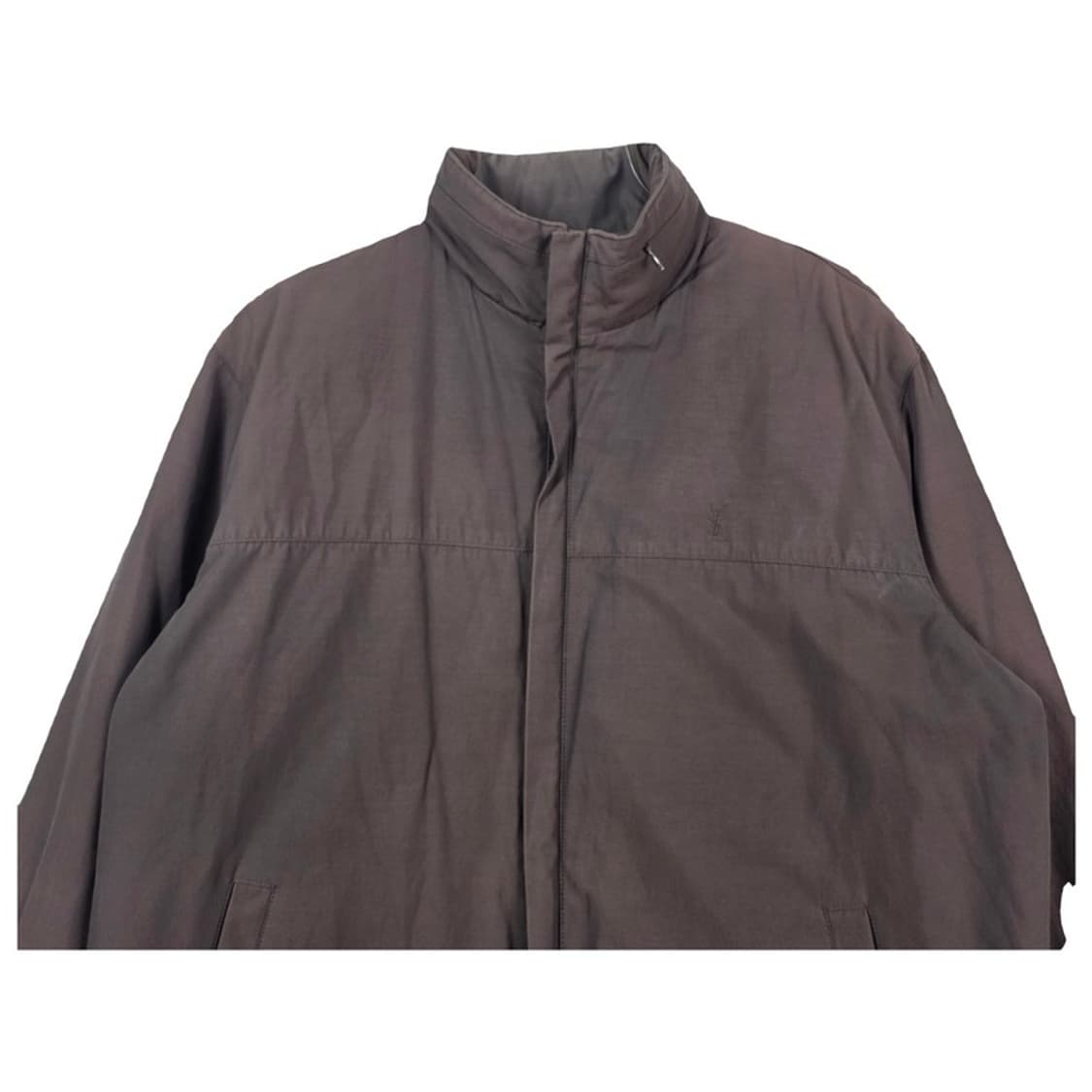 입생로랑 빈티지 다크 브라운 클래식 로고 자수 블루종 M 상품이미지3