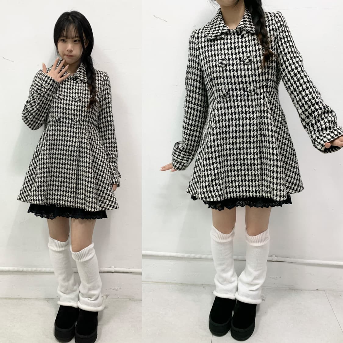 [SORRIDERE] 소리데레 깅엄체크 로걀 코트 상품이미지1