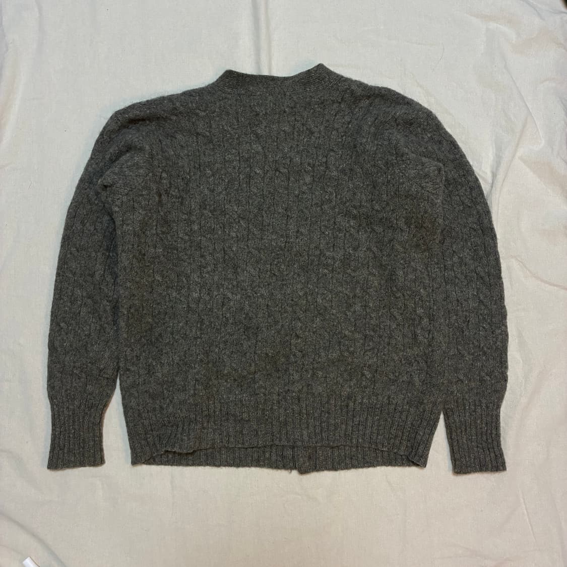 폴로 랄프로렌 꽈배기 울 가디건 그레이 90 상품이미지3