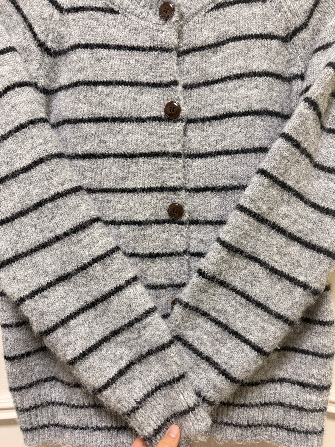 빈티지 미코 가디건 스트라이프 그레이 상품이미지4