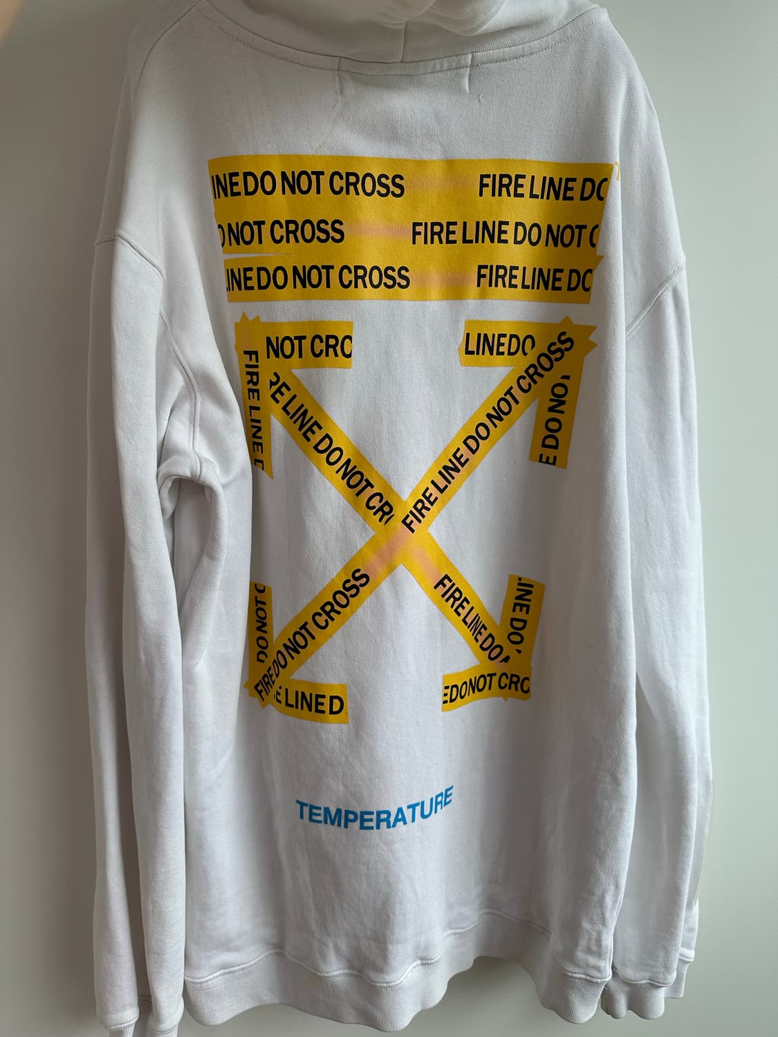Off-white 테이핑 옐로우 후드티 xl 상품이미지3