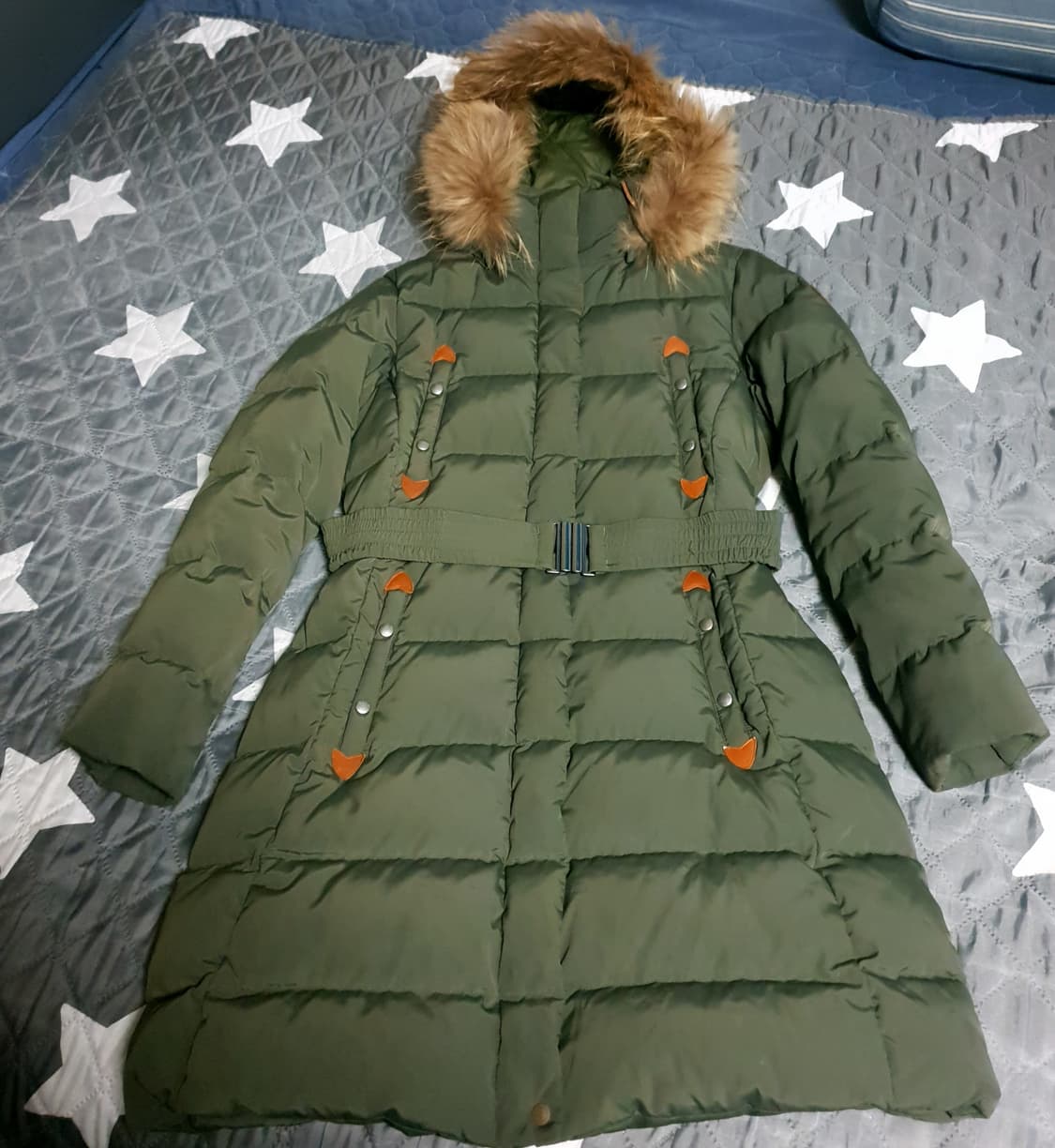 에이글 덕다운 벨크로 여성 패딩 카키 90(L) 상품이미지1