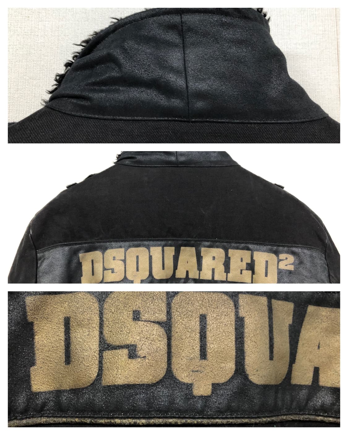 디스퀘어드2 빈티지 남성 양털카라 코튼 레이싱 바이커 자켓 _ 블랙 상품이미지8