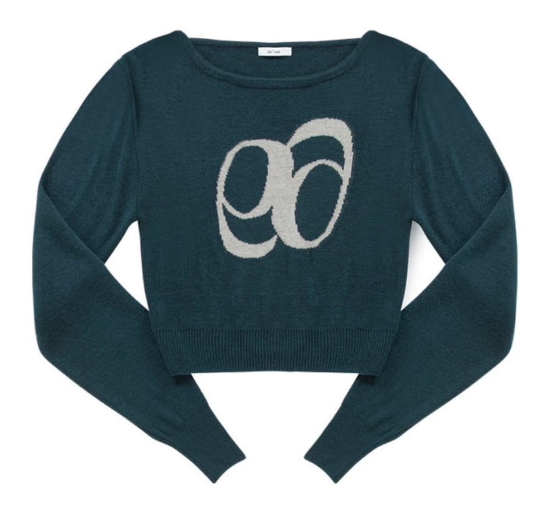 애즈온 보트넥 니트 블루그린 상품이미지2