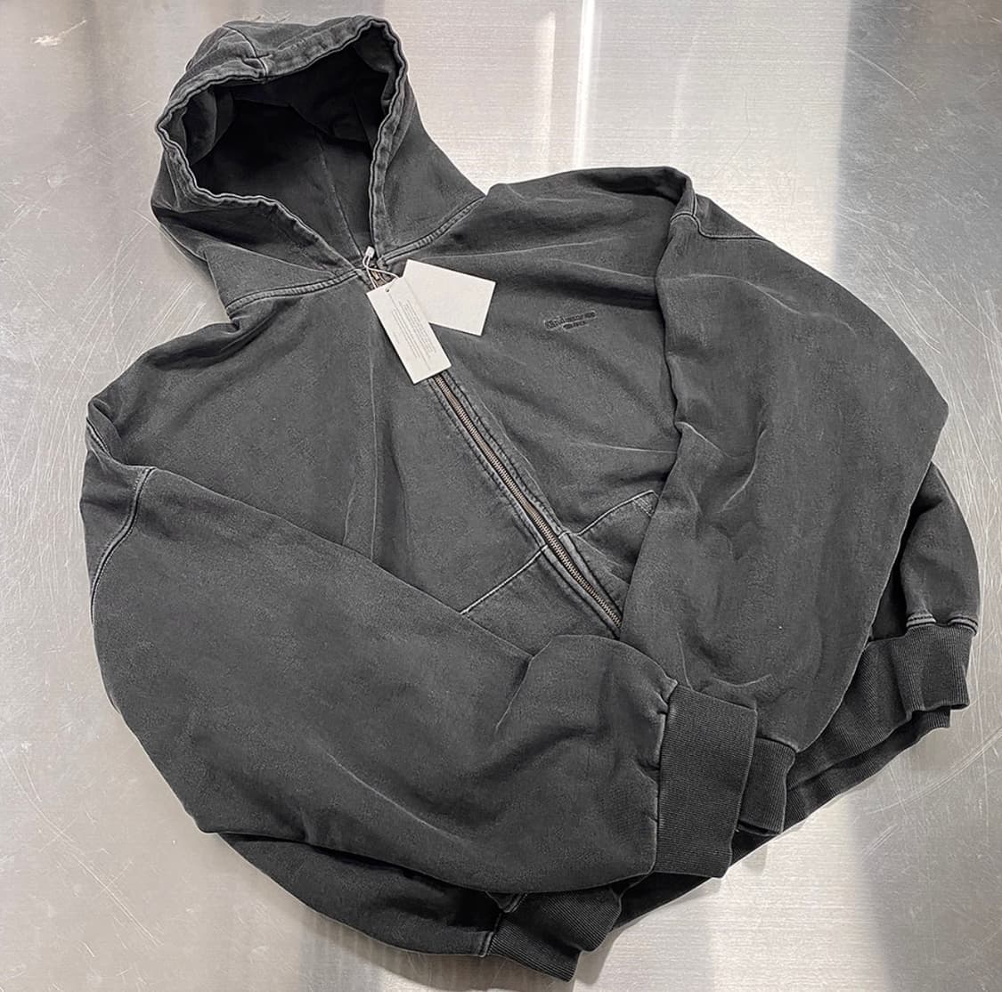 언더마이카 mu.11 안티 Fxxking logo 피그먼트 후드 집업 1 상품이미지1