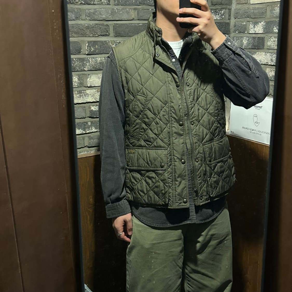 L) 폴로 랄프로렌 올리브 클래식 퀼팅 조끼 베스트 상품이미지9