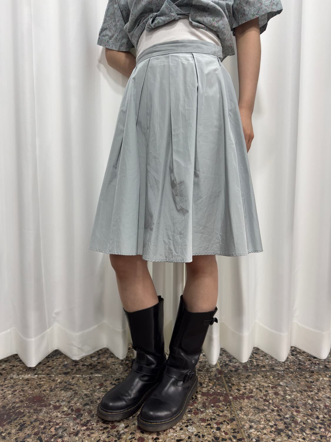soft blue pleats skirt 상품이미지3