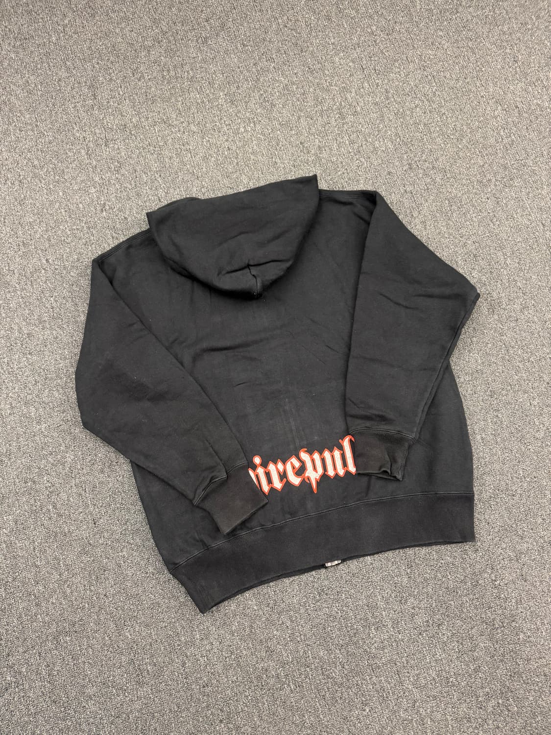 Vintage 레터링 프린팅 후드집업 상품이미지4