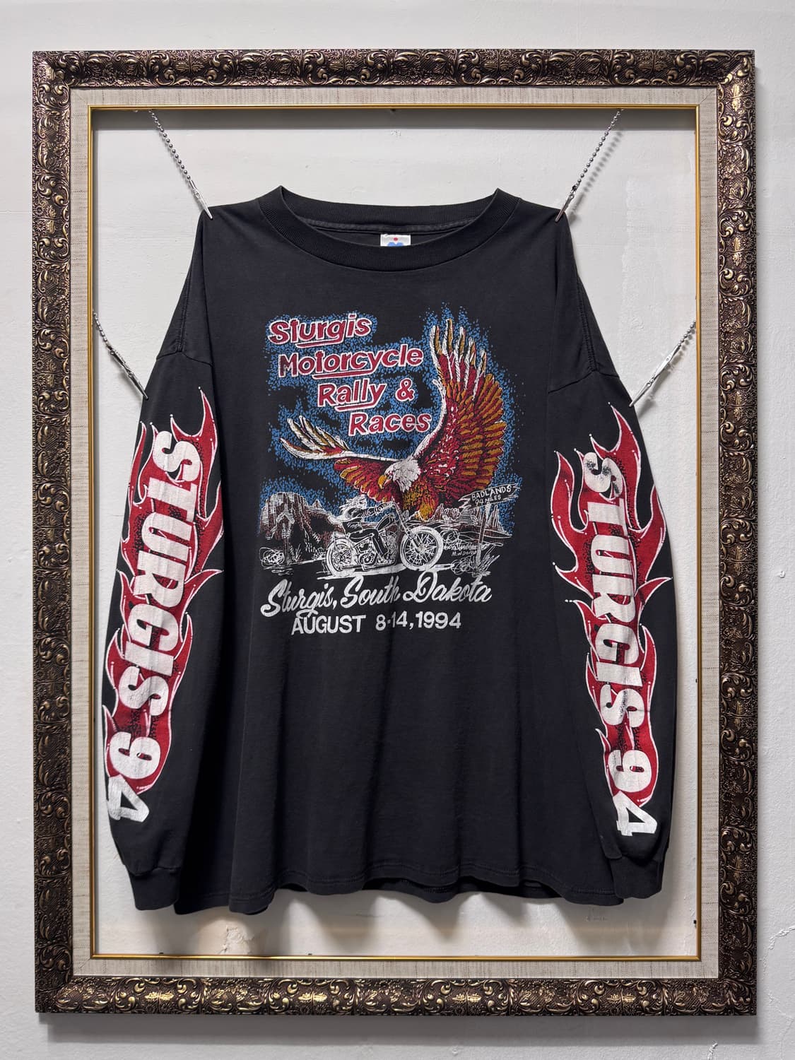 빈티지 90s STURGIS Biker Flame 롱슬리브 상품이미지1