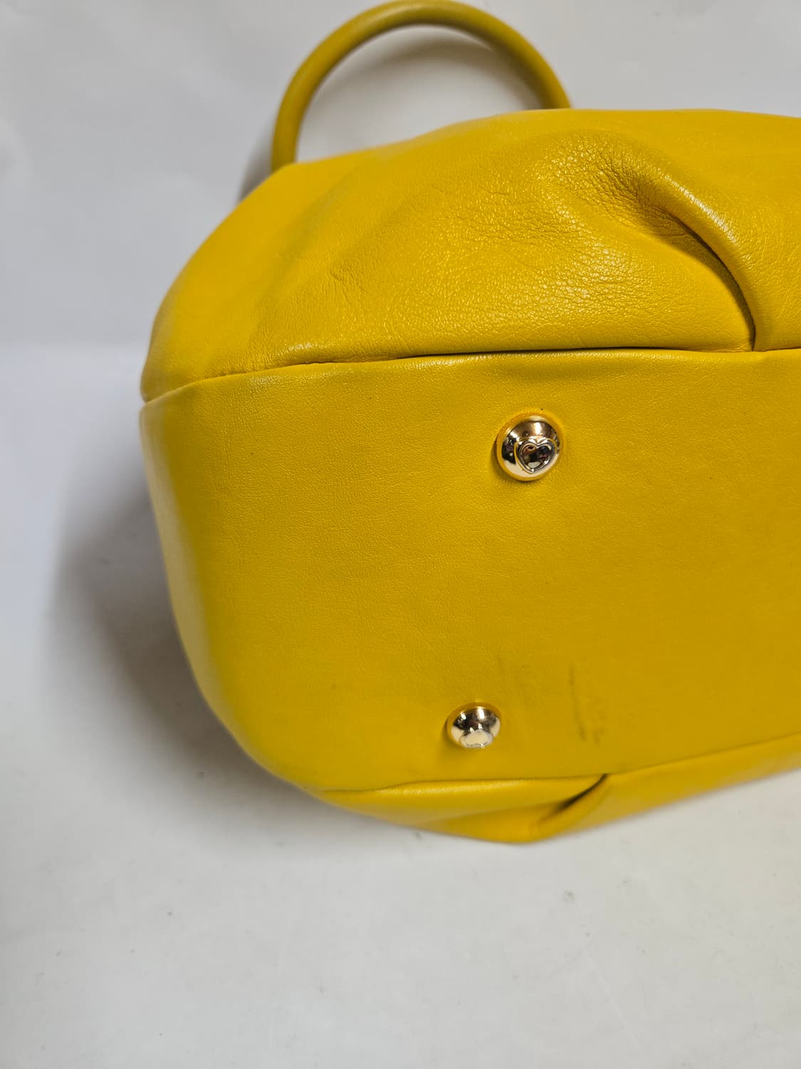 러브캣 옐로우 가죽 복조리 토트크로스백 상품이미지5