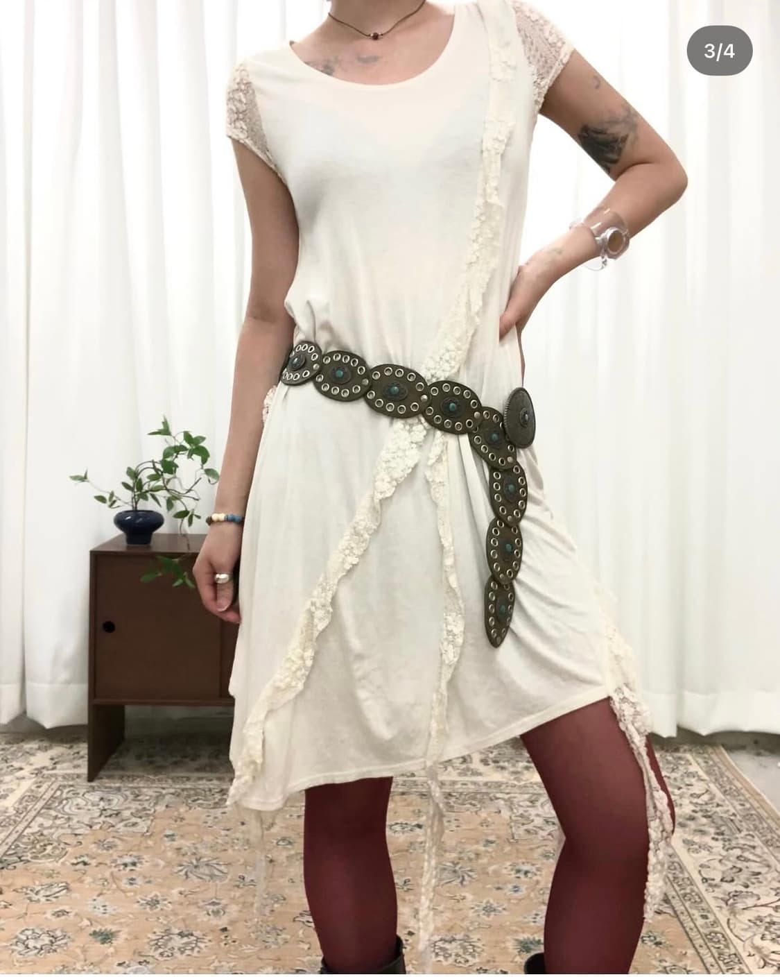 코사지 레이어드 디테일 원피스 상품이미지1