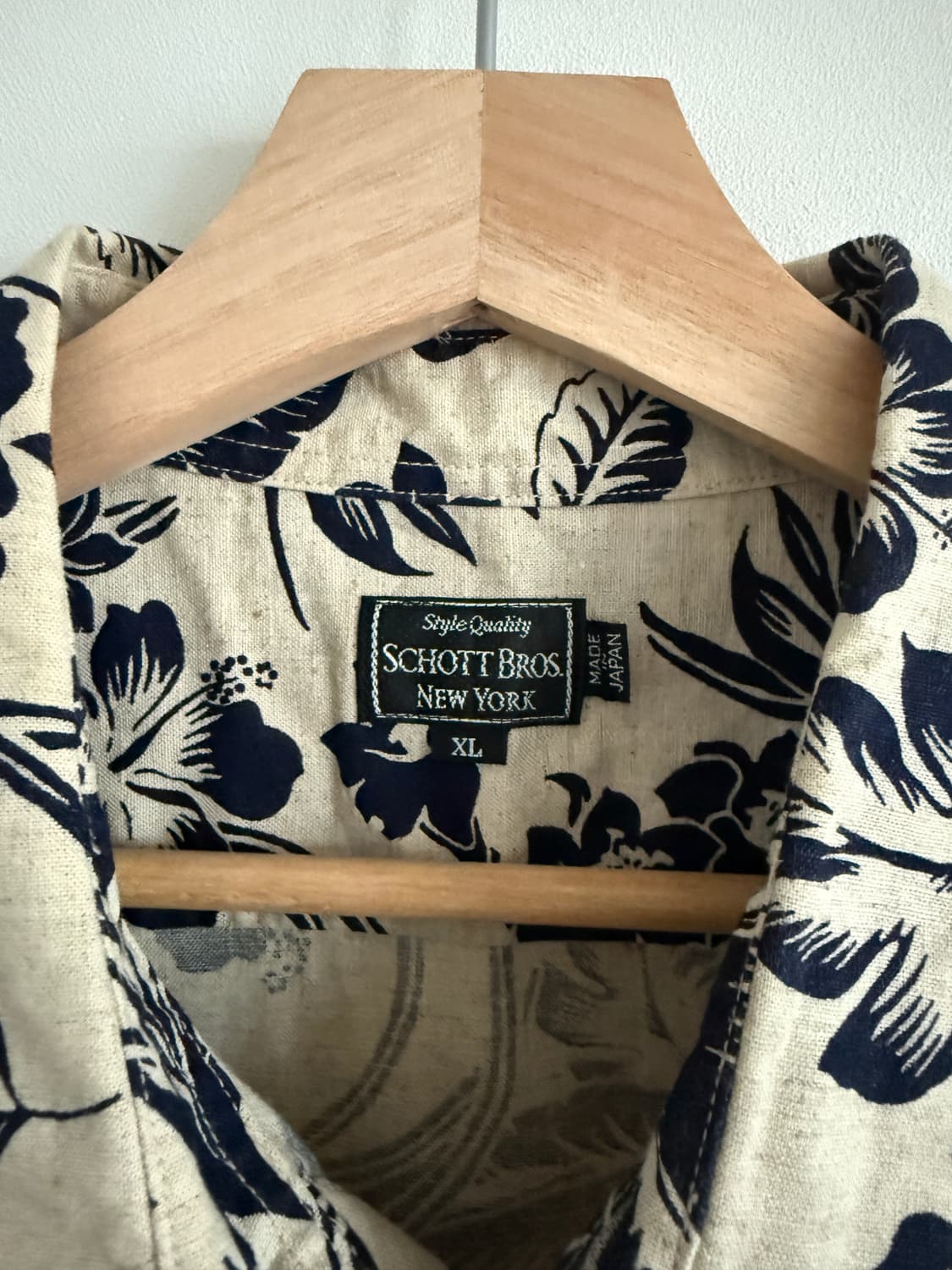 쇼트(SHOTT) 코튼&린넨 하와이안 셔츠(JAPAN, 거의 새제품) 상품이미지6