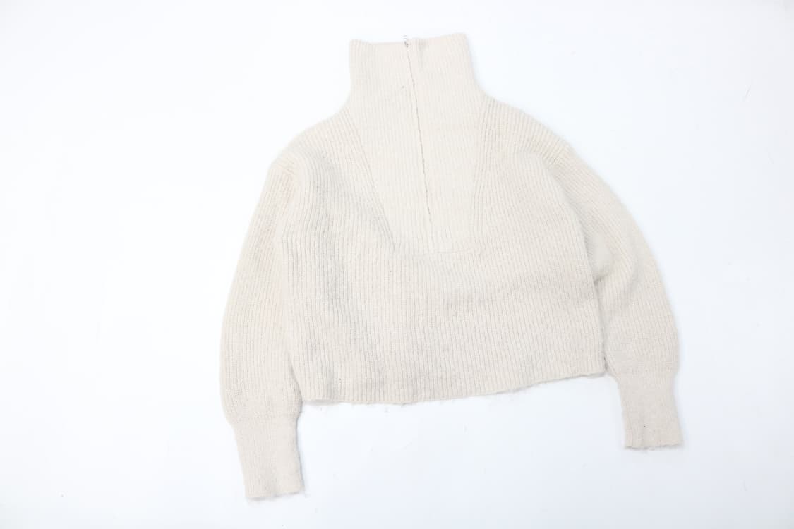 로리즈팜 아이보리 하프집업 청키 크롭 니트 상품이미지2