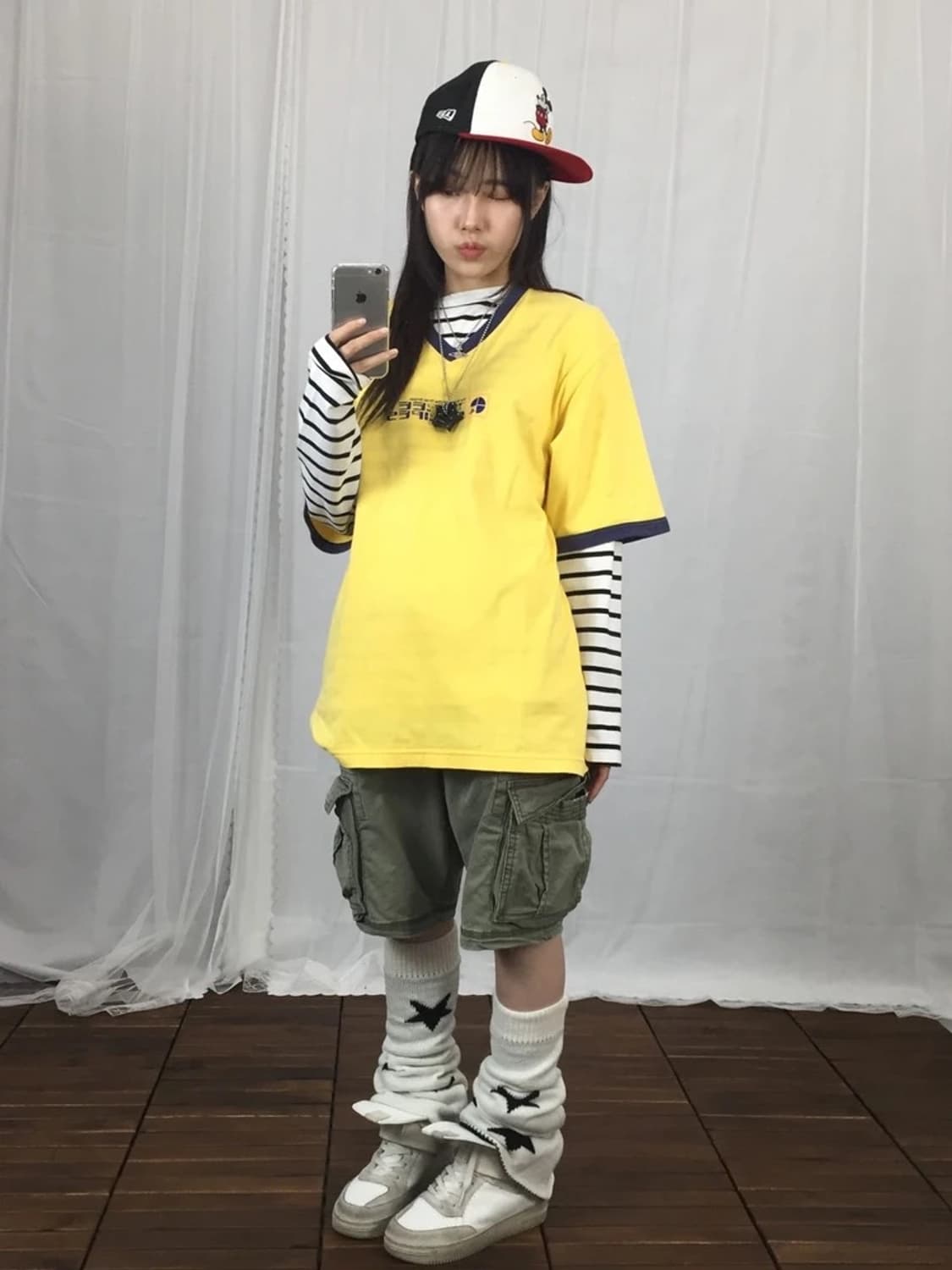 Adidas Yellow V-Neck Ringer Tee 상품이미지1