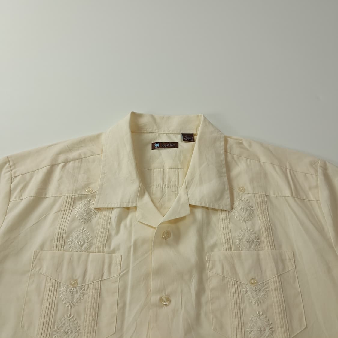 CK521 XL 센트로 00s 크림 과야베라 반팔 셔츠 남방 상품이미지2