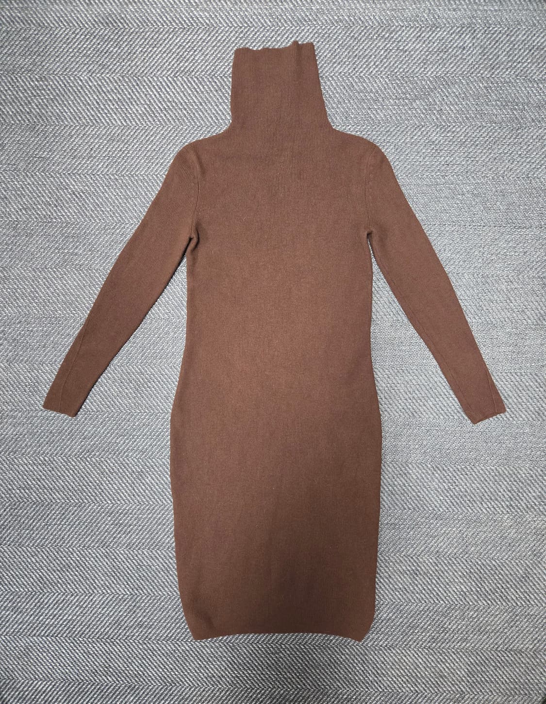 한섬 랑방 골지 니트 원피스 모100%원피스 브라운 상품이미지2