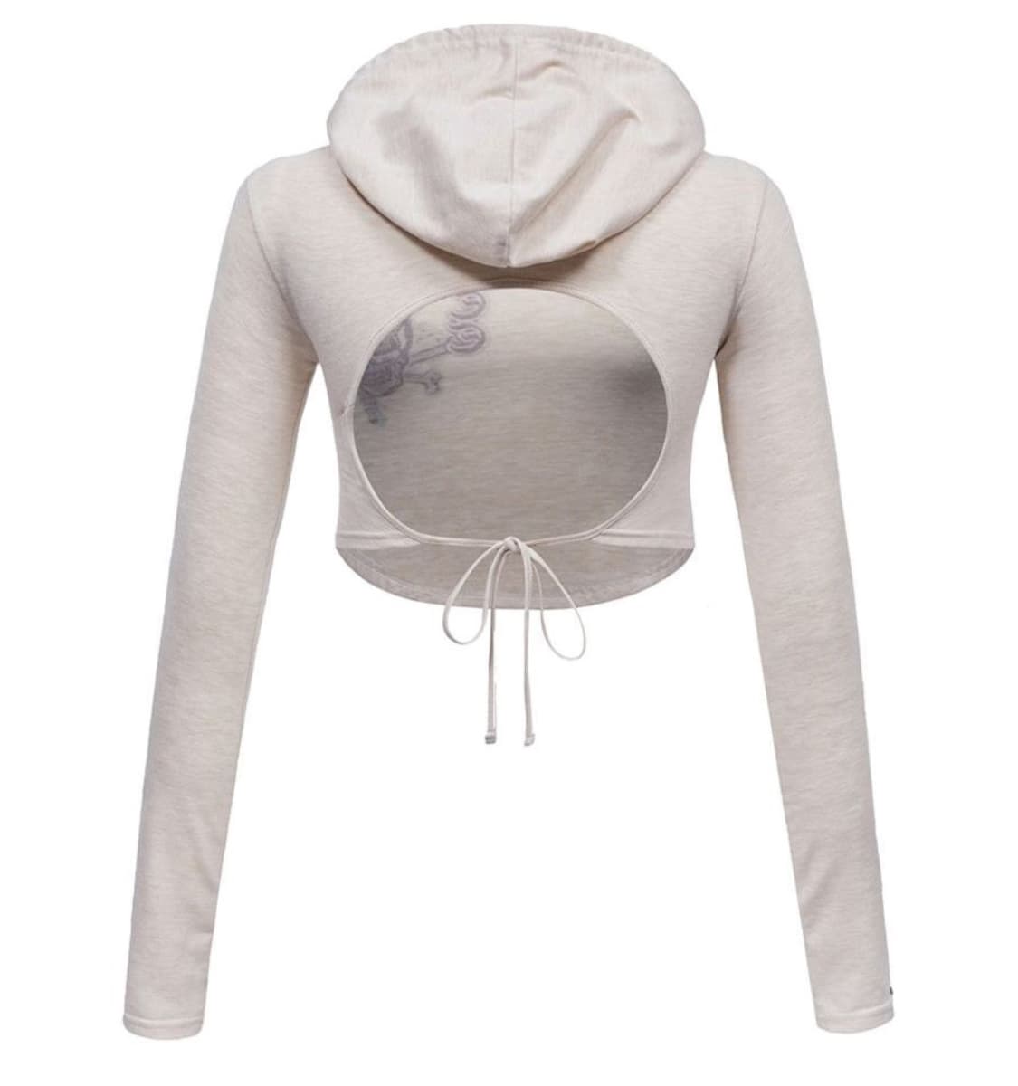 배디 후드 크롭 티셔츠  오트밀 상품이미지5