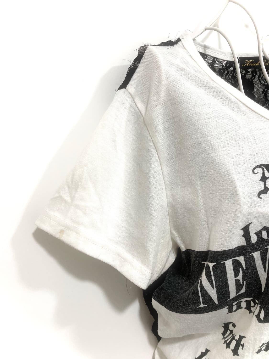 cross lettering crochet short sleeve 상품이미지6