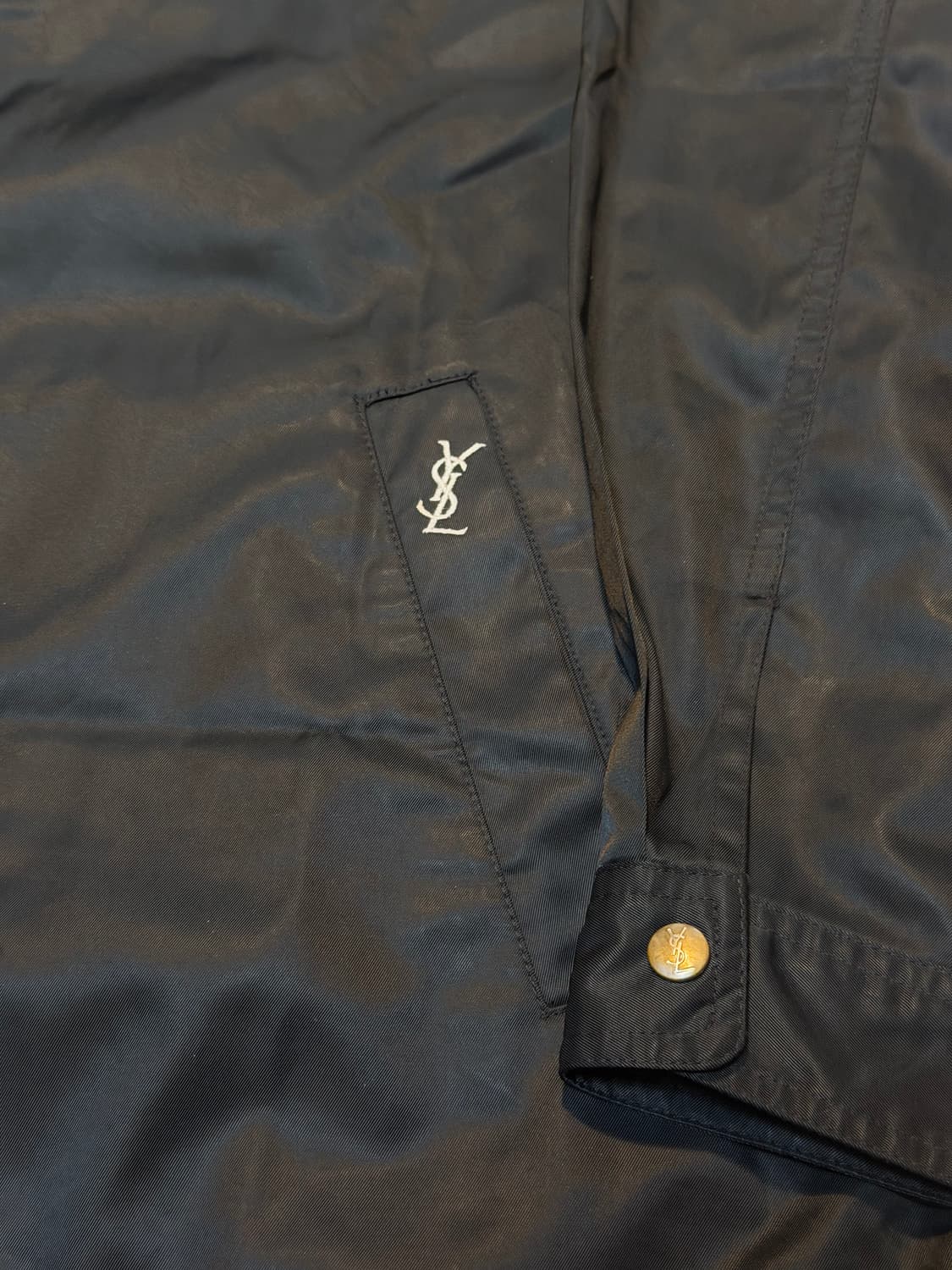 90s YSL 입생로랑 나일론 블루종 사파리 자켓 블랙 상품이미지2