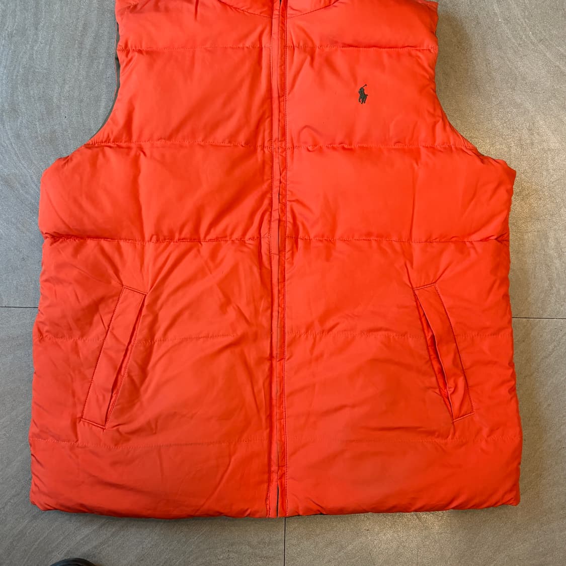 폴로 정품 브라운 , 오렌지 양면 덕다운 조끼 상품이미지8