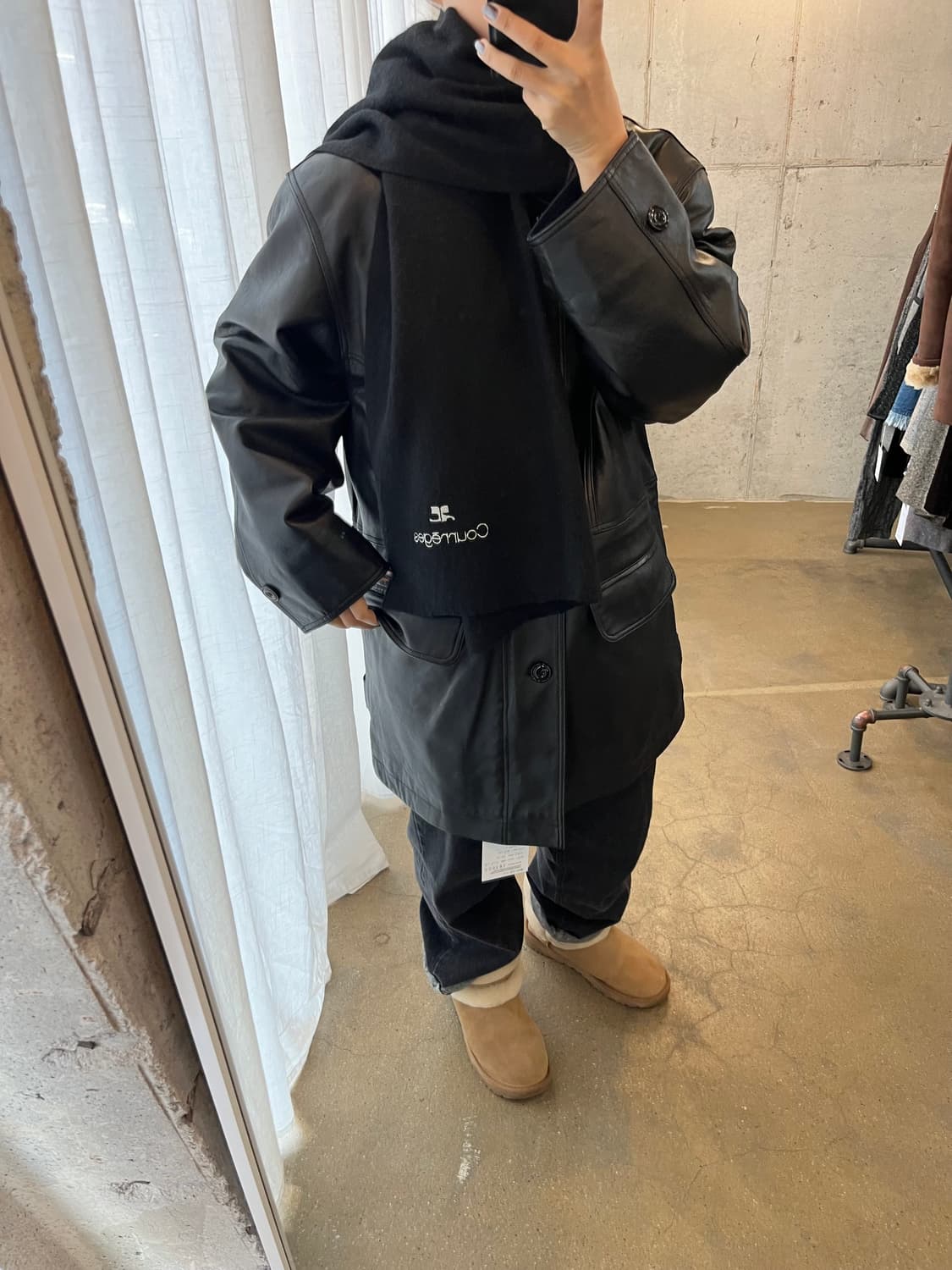 COURREGES 꾸레쥬 머플러 블랙 상품이미지5