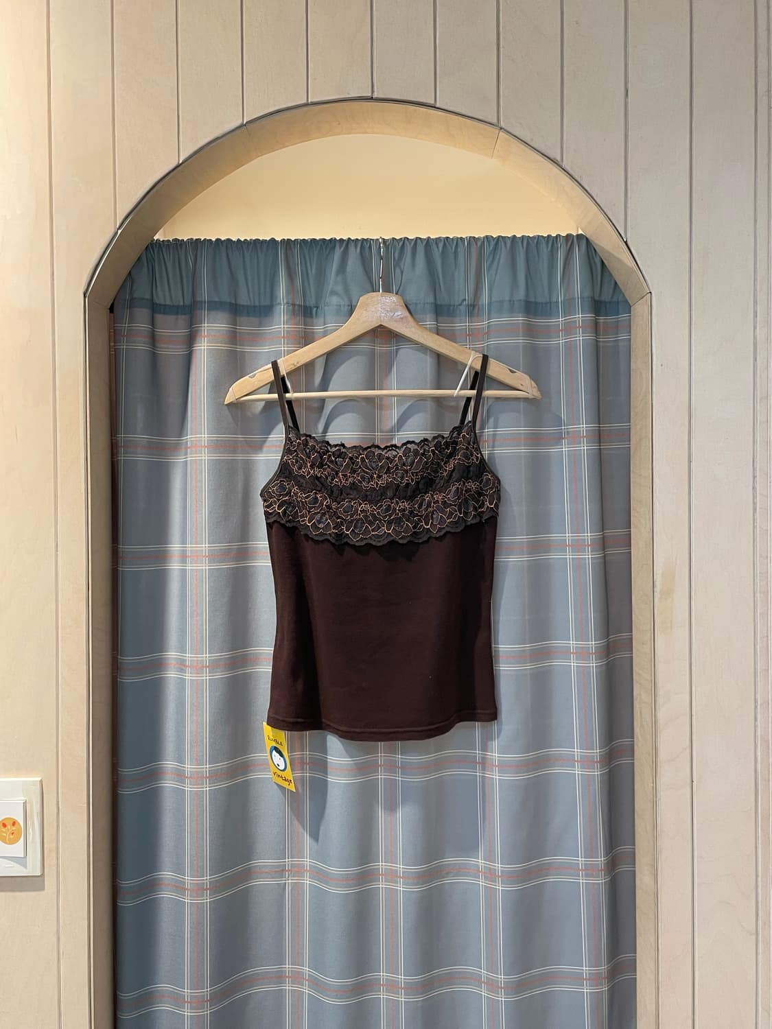 일본빈티지 레이스나시 브라운 상품이미지1