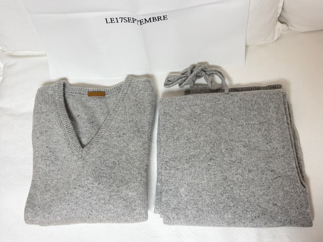 LE17 알파카 V넥 니트 + 머플러 셋트 판매  상품이미지5