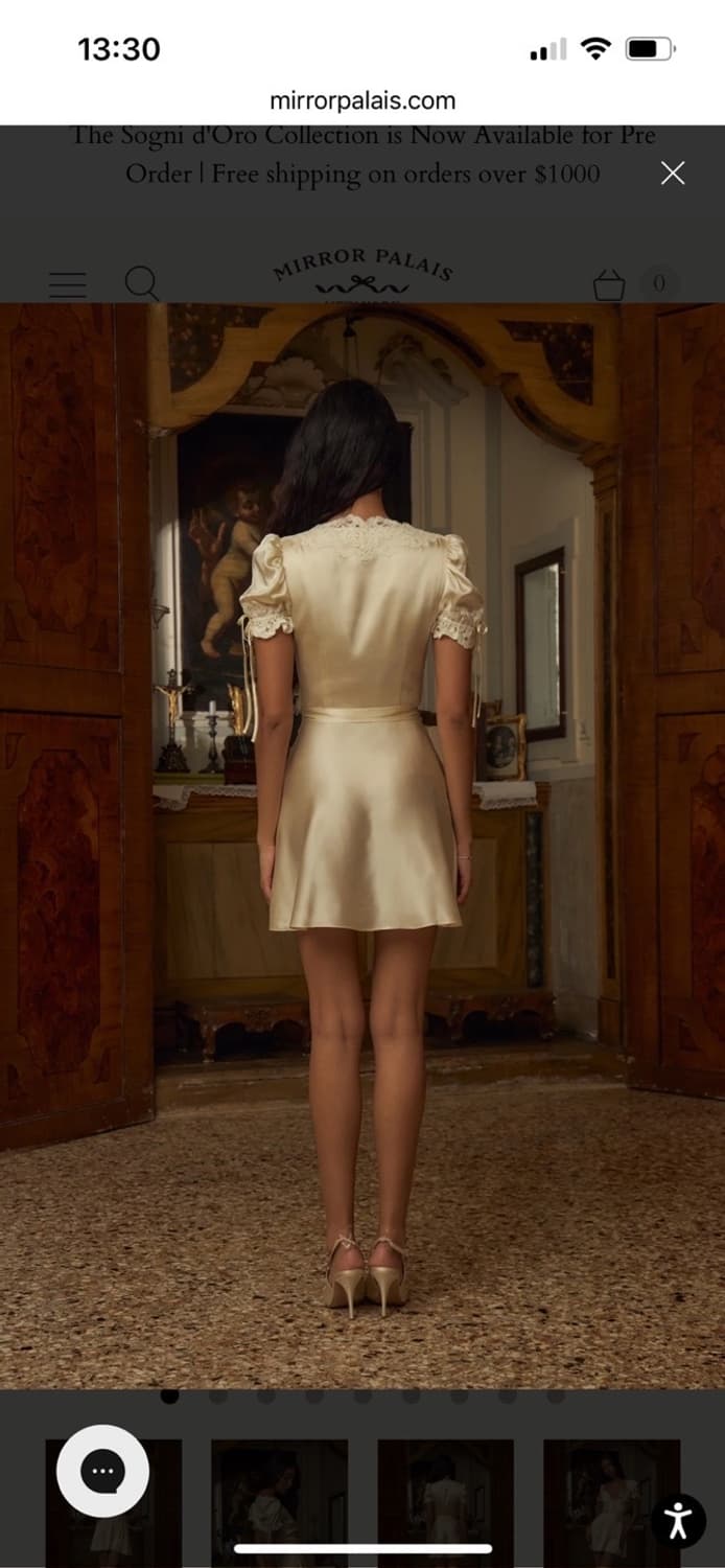 Mirror palais 미러팔레 레이스 실크 미니 랩 드레스연말룩원피스 상품이미지3