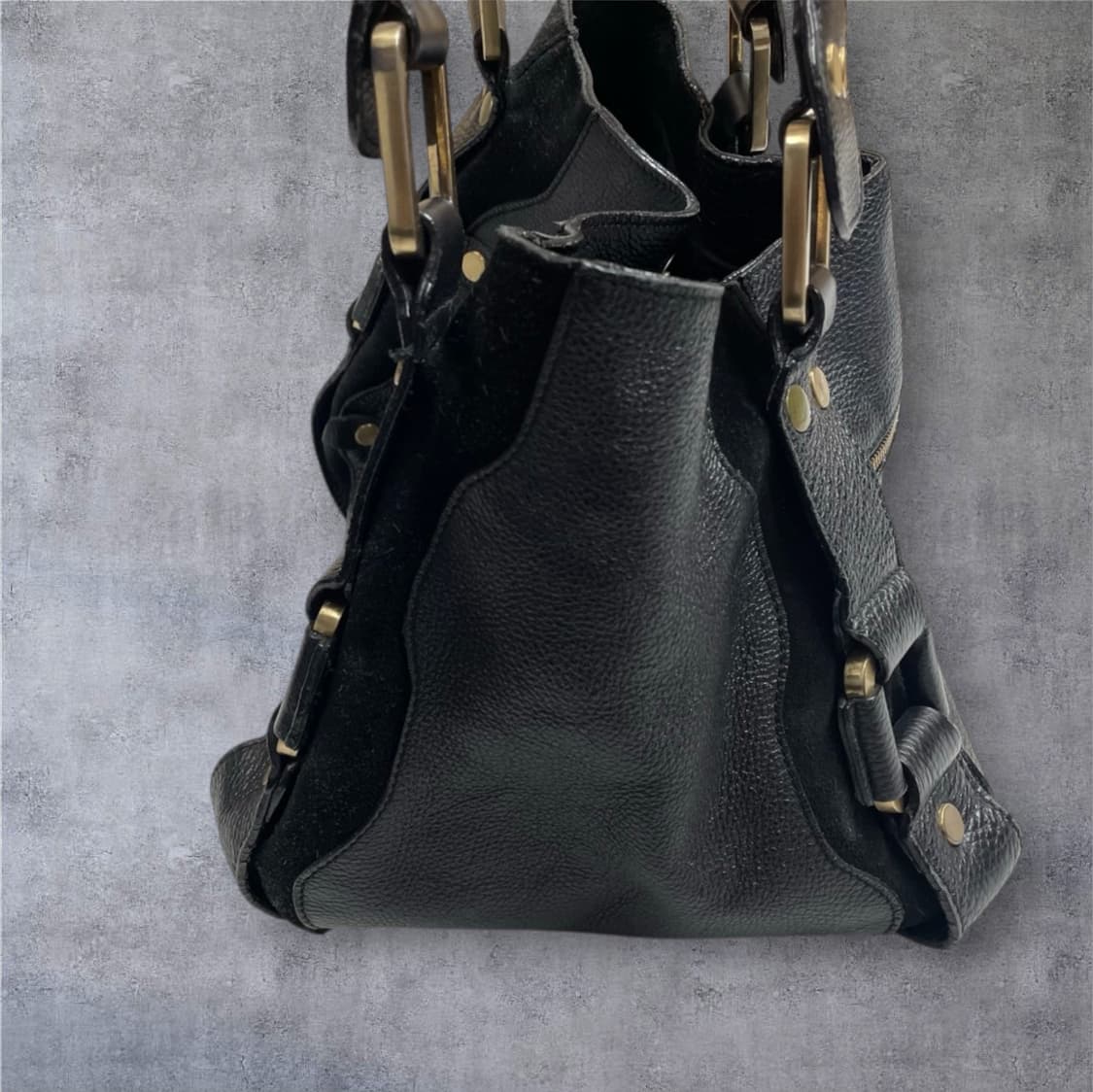 잇미샤 it MICHAA 블랙 빈티지 레더 토트백 상품이미지3