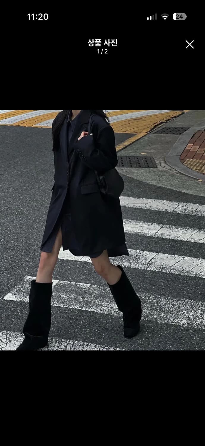 트리밍버드 오버핏 싱글 자켓 블랙 상품이미지1