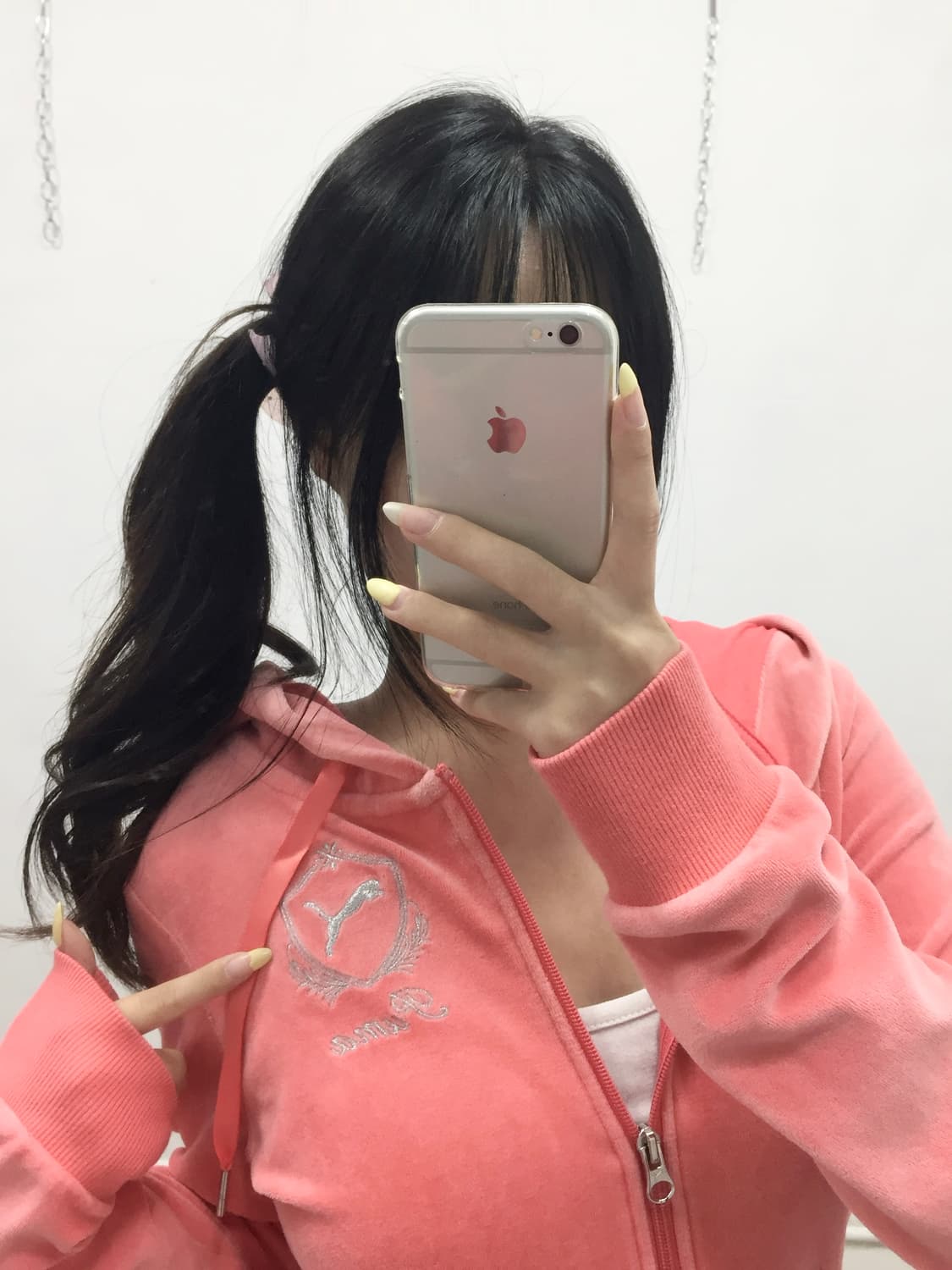 [PUMA] 퓨마 갸루 벨벳 코랄핑크 후드집업 셋업 상품이미지3